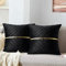 MAIXUN Kissenbezug Schwarz 45x45 cm Dekokissen Sofakissen Weich Couchkissen Kissenbezug Zierkissenbezug Kissenhüllen Versteckter Reißverschluss für Wohnzimmer Schlafzimmer 2er Set