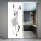 Fensterfolie Tier Hirsch Sichtschutzfolie 3D Sichtschutz Folie Ohne Klebstoff Milchglasfolie Anti UV Dekorfolie für Zuhause und Büro, Bad Wohnzimmer 90x200 cm