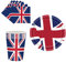 48Pcs Union Jack Tableware Paper Cups,Napkin,Plates,King Charles III Union Jack Coronation Souvenir Union Jack Party Paper Napkins,Plates,Cups Tableware Great British Sporting Events Decorations