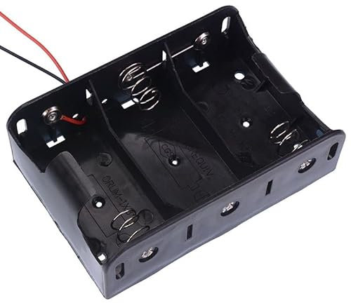 D x 3 Open Style Battery Holder Case With Flying Leads (Pack of 5)