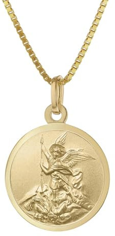 trendor Erzengel Michael Anhänger Gold 333 an goldplattierter Kette elegantes Schmuckstück für Damen und Herren, zauberhafte Geschenkidee, 41428-45 45 cm