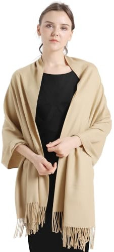 vimate Pashmina Schals und Tücher für Abendkleider, Khaki Beige Kaschmir Pashmina Schal Schal für Frauen (DE-Khaki)