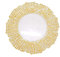 WedDecor 13 Inch White 1pc Charger Plate with Gold Crackled Floral Design 6pcs – Perfect for Weddings, Parties, Dinner Table Decorations, and Special Events – Glass Charger Plates for Celebrations