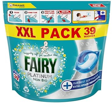 Fairy Non Bio Platinum Pods Washing Liquid Capsules 39 Washes