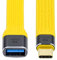 chenyang Cavo da USB a USB C, da USB 3.1 tipo C maschio a USB 3.0 tipo A femmina, cavo dati OTG piatto sottile FPC per laptop e telefono, giallo, 10 Gbps