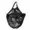 Reusable String Shopping Grocery Bag Shopper Tote Mesh Net Woven Cotton Market Bags (Black)