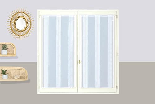 Atout Ciel Coppia di tende passapasso, 45 x 120 cm, colore: Bianco pronto da posare