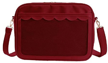 Japanische Umhängetasche Für Frauen PU Itabag Transparente Tasche JK Tote Bag Handtaschen Ita Bag Crossbody Tasche Japanische Crossbody Taschen Für Frauen, rot
