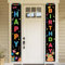 Koliphy Geburtstag Deko, Happy Birthday Banner, Geburtstag Tür Banner für Männer Frauen, Verdicken Stoff Geburtstagsbanner Dekoration für Drinnen Draußen, 180x30cm, Schwarz Bunt