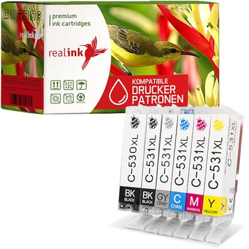 realink kompatible Druckerpatronen PGI-530 CLI-531 XXL mit Chip passend für die Drucker TS8750 TS8751