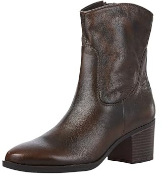 MARCO TOZZI Damen Stiefeletten mit Absatz aus Leder mit Reißverschluss, Braun (Cuoio Antic), 41 EU