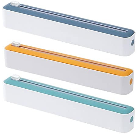Giwnuq Distributeur De Film, Rangement Papier Alu Et Film Alimentaire, Boîte De Découpe De Film Alimentaire, Distributeur De Film Alimentaire avec Cutter, Dérouleur Film Alimentaire pour Cuisine