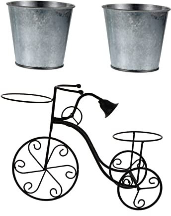 Gogogmee Supporto Per Fiori in Ferro Per Bici Portavasi Per Bici Elegante Decorazione Da Giardino Per Ufficio O Casa