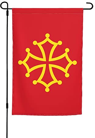 Flagge von Okzitanien, Gartenflagge, 30,5 x 45,7 cm, doppelseitige Gartenflaggen für den Außenbereich, vertikale Flagge, Hof, Rasen, Außendekoration