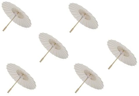 Begchy 6 x Papier-Sonnenschirm, 60 cm, Strandschirm, weiß, DIY-, Fotografie-Requisiten für Babyparty, , Hochzeit