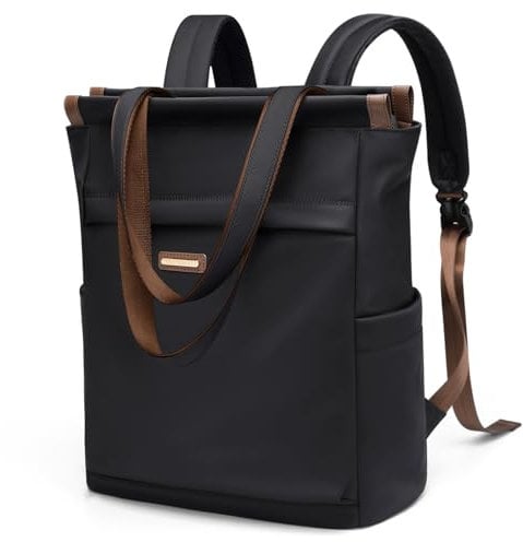 GOLF SUPAGS Convertible Computers Backpack for Women Casual Daypack Notebook Tote Bag for Work College Travel Leisure (Black)