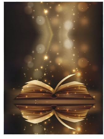 KIROJA Überwurfdecke, Motiv: Buch unter dem Licht, weiche Flanelldecke, leicht, gemütlich, warm, Decke für Bett, Couch, Sofa, alle Jahreszeiten