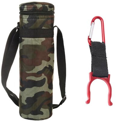 1 Cylindrical Ice Bag, 1 Water Bottle Hanging Buckle, Thermos Cup Cover, Water Bottle Carrier Bag With Adjustable Strap, Portable Water Bottle Cover