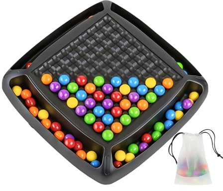 WANWEN Intellectual Chessboard - Dual Duel, Rainbow Ball Elimination Chess Board Game, Strategy Board Games Chess Board, Fun Interactive Tabletop Strategy Puzzle Game for Kids and Adults (80 Beads)