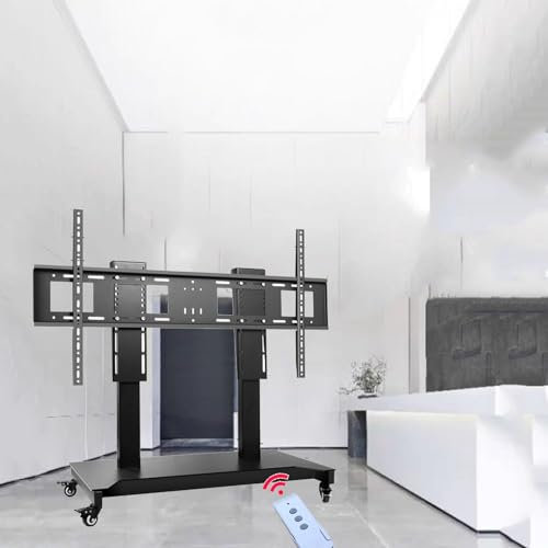Chariot TV Mobile Table sur roulettes - Support TV motorisé - Élévateur TV motorisé, Chariot Support TV Mobile avec Hauteur réglable, Fonction mémoire Hauteur 4 étapes, élévateur TV motorisé pour é