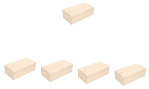 Amosfun 5Er-Box Kiste ziehen Abteil Gestell plano Veranstalter Korb Geld Holz Schmuckkasten holzkiste schmuckkästchen aus Holz Holzgehäuse mit Schiebedeckel hölzern Khaki