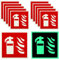 10 Stück Feuerlöscher, 150x150mm Feuerlöscher Schild, Hochwertiges Feuerlöscher PVC Selbstklebend Schild, gemäß ASR A1.3 / ISO 7010 F001, langnachleuchtende Kunststoffplatte für Baustelle Haus Auto