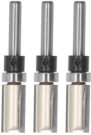 3 Stcs Straight Router Bits, Doppelflöte 1/4 Schaftspüsch -Trim -Router -Bit Set, Wolframstahl Hohe Härte Gerade Restern Gerade Geschnittene Router -Bit für Holzbearbeitungsnut