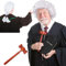 2-Piece Judge Wig And Judge Gavel Set, Formal Judges Wig And Wooden Hammer, Barrister Wig For Court Costume And Role Play