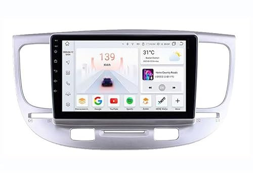 ZQWZY Android 14 Head Unit 2 DIN 9 Navegación GPS Cámara de Respaldo Estéreo de Coche Audio Pantalla Táctil FM/Am/RDS Radio Video Player WiFi Bluetooth para KIA Rio 2005-2011,4 Core WiFi 2G+32G