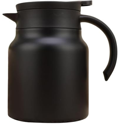 Fiauli Teekanne mit integriertem Filter Langlebiger Temperaturverriegeltopf Edelstahl Thermal 1000 ml Isolierte abtrennbare V-förmige Ausgänge Easy-Pour-Design Schwarz 1000ml