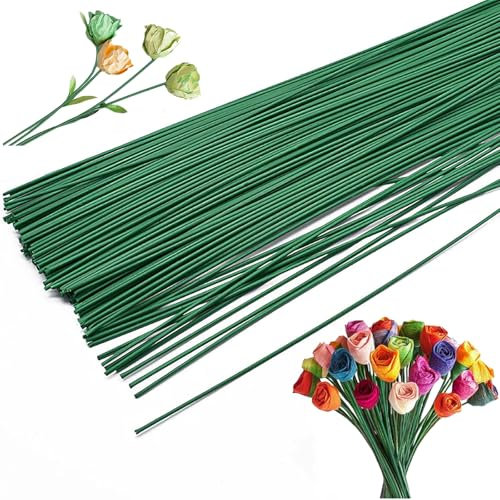 Nurila 50 Stk Blumendraht(2.2mm*40cm), Blumendraht Zum Basteln, Pfeifenreiniger Blumen für Wrapping Blumensträuße DIY Herstellung Von Blumenarrangements Künstlichen Blumen Blumenkranz