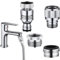 CTDWNT Lot de 4 connecteurs rapides pour robinet d'évier de cuisine, adaptateur de tuyau d'arrosage pour salle de bain, cuisine, tuyau de douche, tuyau de jardin, adaptateur de raccord à pression pour