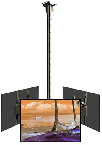Triple Sided Ceiling TV Mount - Tv Wall Mount,360° Rotating TV Frame,3 Flat/Curved Screen Bracket,Telescopic Height Adjustment TV Lift,TV Screen Adjustable 15° Up And Dow