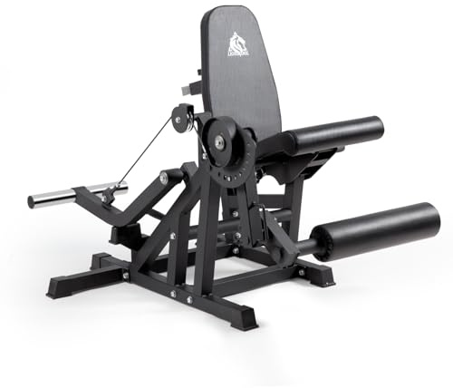 LIONSCOOL Leg Extension and Curl Machine V4.0, 360KG Capacity Adjustable Seated Leg Extension, Lying Leg Curl Bench, Cable Operated 2” Plate Loadable Lower Body Exercise Equipment for Home Gym | Seated Leg Extension, Lying/Prone Leg Curl, 2-Inch Plate Loaded Cable Strength Training Equipment, Home Gym Thigh Workout