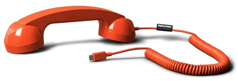Native Union Pop Phone–Combiné téléphonique rétro avec micro et haut-parleur, USB-C pour iPhone, iPad, Tablette, S25, Flip 7, Fold 7 –Travail hybride, Appels, Vidéoconférences, Réunions (Rouge Alarme)