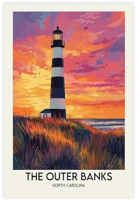 QZFNCOYU Poster auf Leinwand Outer Banks of North Carolina, Schlafzimmerdekoration, Landschaft, Büro, Raumdekoration, Geschenk, 30 x 45 cm