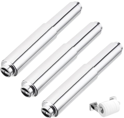 3 Stück Universal-Toilettenpapierrollenhalter, Toilettenpapierrollenhalter Chrom, Toilett Papier Halter Roller, Federbelastet