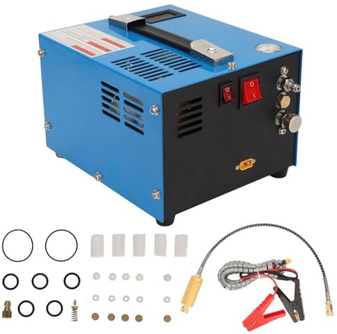 YWBL-WH PCP-Luftkompressor HPA-Kompressor 30 MPa Hochdruck mit LED-Anzeige DC12V für PCP-Luftgewehre und Paintball-Pistolen Multifunktionale ölfreie Luftpumpe