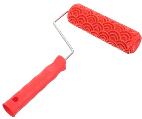 MAGICLULU Rouleau à Peinture en Caoutchouc Texturé 7 Pouces, Motif Écailles de Poisson en Relief, Outil DIY pour Peinture Murale Décorative et Mural, Rouleau à Texture pour Déco Intérieure