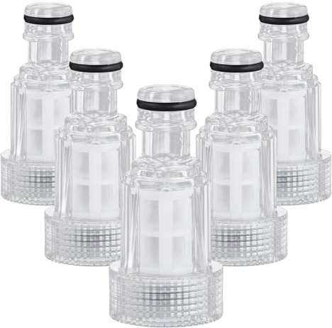 5pcs Filtro para Hidrolimpiadoras, Accesorios Hidrolimpiadora, Filtro de Agua para Conector de Entrada de Agua de 3/4, Filtro para Bomba de Jardín, para Lavadora a Presión