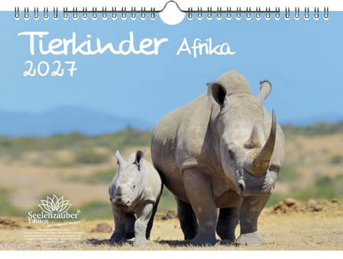 Tierkinder Afrika DIN A4 Kalender für 2027 verschiedene Tiere aus Afrika - Seelenzauber