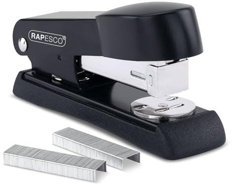 Rapesco A52600B3 Minno Half Strip Stapler, 20 Sheet Capacity, Black