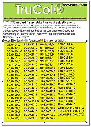 2400 Stk. Selbstklebende WEIßE Etiketten permanent klebend Adressetiketten Markierungspunkte Etikettenformat RUND Ø 40,0mm , 100 Blatt DIN A4, 70g/qm, geeignet für Inkjetdrucker-, Laserdrucker und Kopierer.
