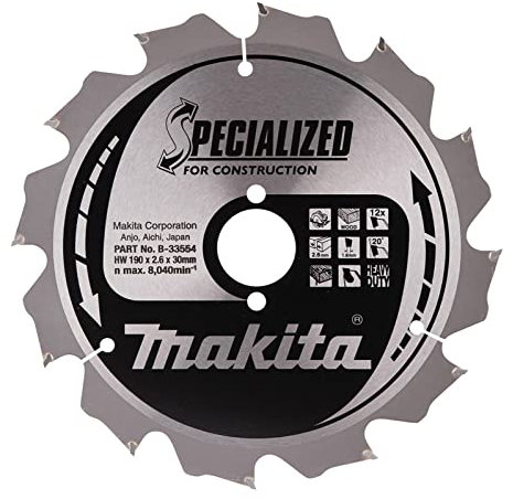 Makita specialized Lame de scie, 190 x 30 mm, 12Z, B-33554