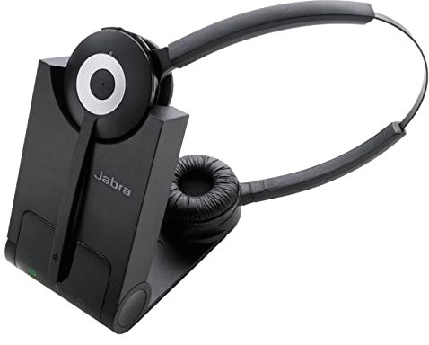 Jabra Pro 930 MS DECT Kabelloses On-Ear Stereo Headset - Skype for Business Zertifiziert - HD Voice und Noise Cancelling - zur Verwendung mit Softphones in Europa - EU-Stecker, Schwarz
