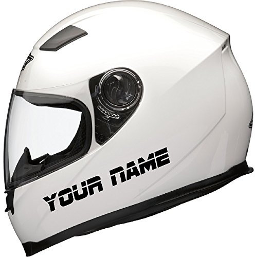 2 x PERSONALISED MOTORBIKE BIKE MOTORCYCLE SCOOTER CRASH HELMET VINYL NAME STICKERS by Ellis Graphix