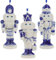 Porzellan Delft Blue Nussknacker Ornamente 3 sortiert für Weihnachten