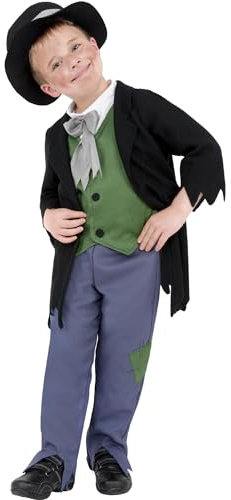 Smiffys Costume louche de garçon vitorien, noir, avec haut, pantalon et coiffe