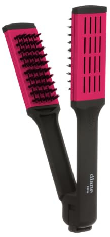 Diane Ceramic Straightening Brush with Nylon Bristles for Smoothing and Styling Thick Coarse Hair, Double-Sided Hair Straightener Brush, 2-in-1 Smoothing Hair Brush, Gently Removes Tangles