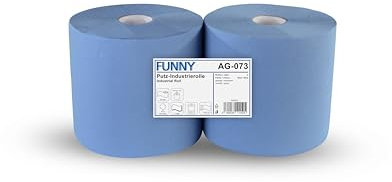 Funny Putzpapierrollen, 3 lagig, recycling blau, 26 cm, 500 Blatt, 1er Pack (1 x 2 Stück)